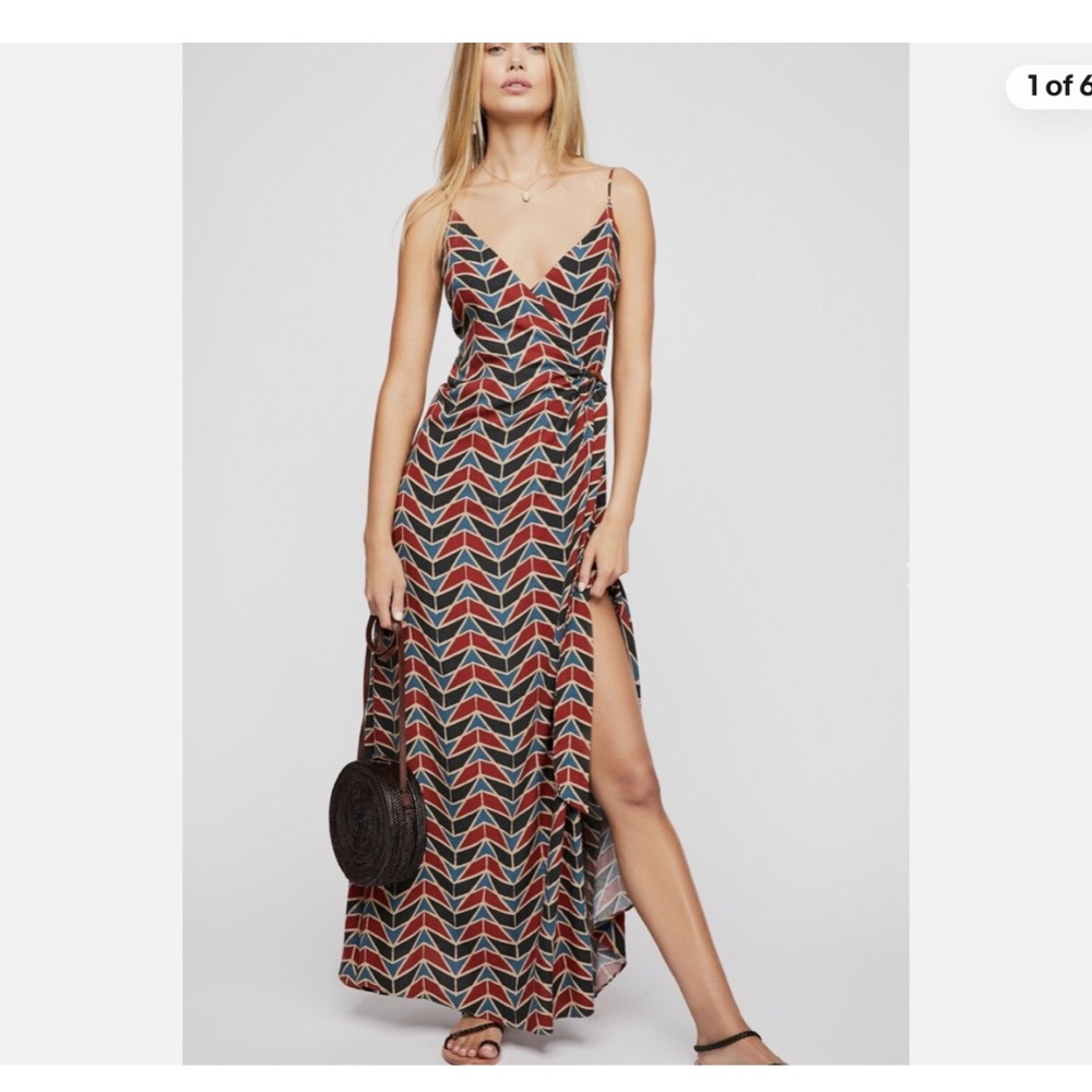 Free People Siren Wrap Dress Maxi